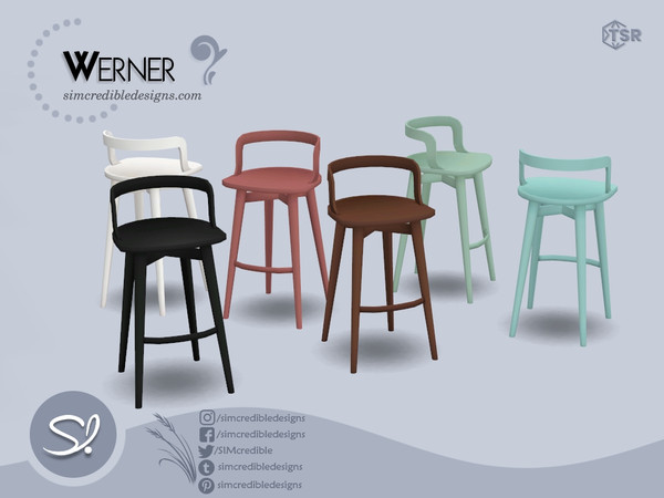Sims 4 — Werner Bar stool by SIMcredible! — This is the second part of our Werner kitchen set, including all the