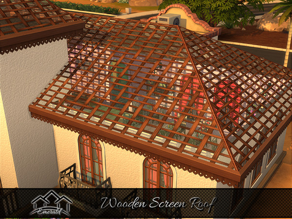 Sims 4 — Wooden Screen Roof1 by Emerald — Wood screen roof is a perfect solution for residential in contact with nature.