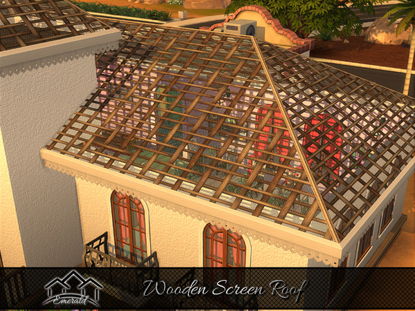 Sims 4 — Wooden Screen Roof2 by Emerald — Wood screen roof is a perfect solution for residential in contact with nature.