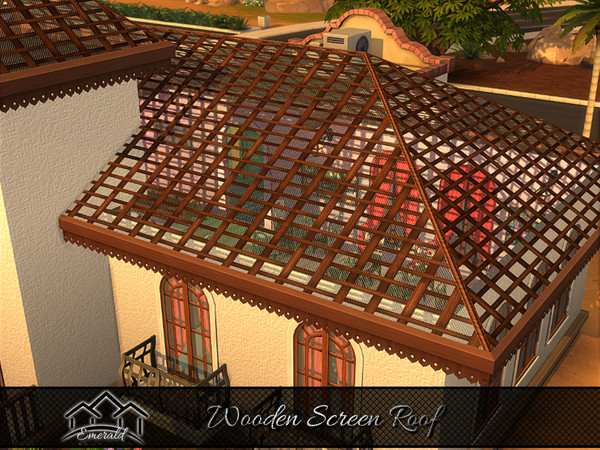Sims 4 — Wooden Screen Roof3 by Emerald — Wood screen roof is a perfect solution for residential in contact with nature.