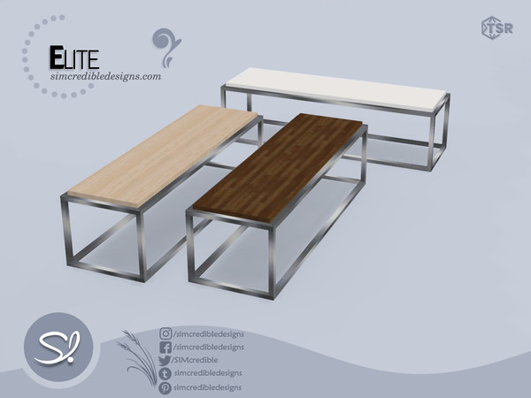 Sims 4 — Elite Dining table 3x1 by SIMcredible! — Bringing back the elite set. It has some retro inspiration with yet a