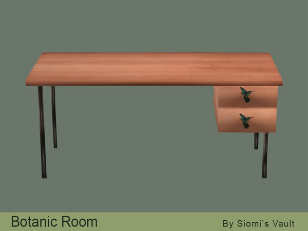 Sims 4 — Botanic Room - Desk by siomisvault — Hello! I made this it's part of a room full of plants and is also like a