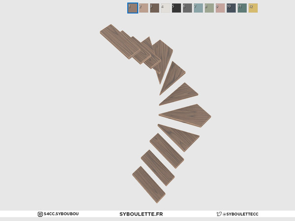 Sims 4 — MinimalSim - Square Spiral stairs (tall) by Syboubou — Those are 4 tiles square spiral stairs that can fit