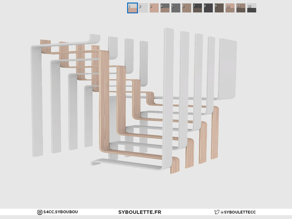 Sims 4 — MinimalSim - Strip Spiral stairs (short) by Syboubou — Those are very sophisticated and design staircase. They