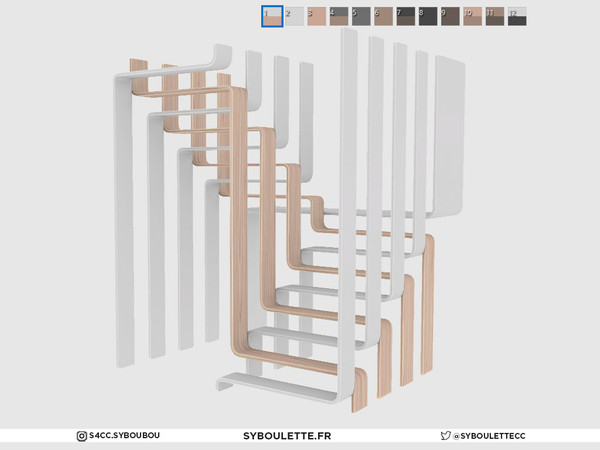 Sims 4 — MinimalSim - Strip Spiral stairs (tall) by Syboubou — Those are very sophisticated and design staircase. They
