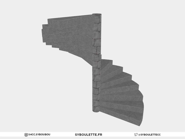 Sims 4 — Medieval Stones Spiral stairs (medium) by Syboubou — Medieval style stone spiral stairs. This will fit the 2x2