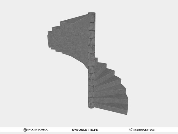Sims 4 — Medieval Stones Spiral stairs (tall) by Syboubou — Medieval style stone spiral stairs. This will fit the 2x2
