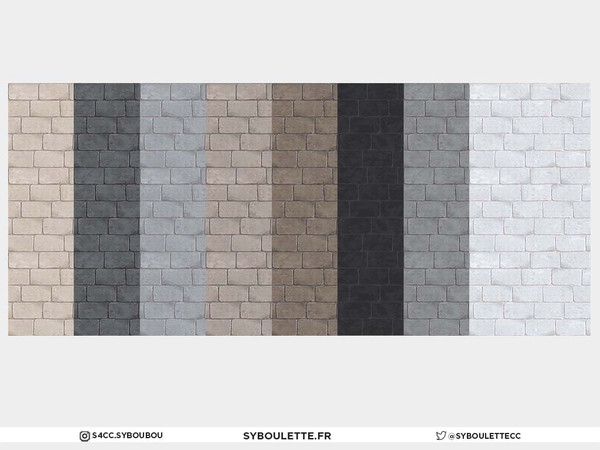 Sims 4 — Medieval stone wallpaper by Syboubou — Assorted stone Wallpaper.