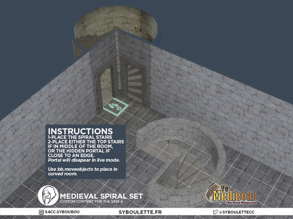 Sims 4 — Spiral stairs tuning by Syboubou — Tuning for the spiral stairs. DO NOT SEPARATE.