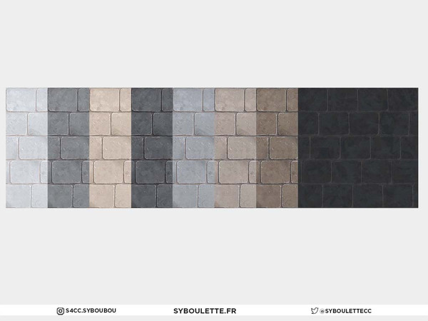 Sims 4 — Medieval stone floor by Syboubou — Assorted stone floor.