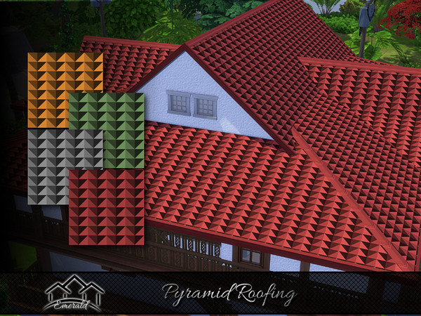 Sims 4 — Pyramid Roofing by Emerald — Pyramid roof is a versatile roof design, can used a variety architectural styles,