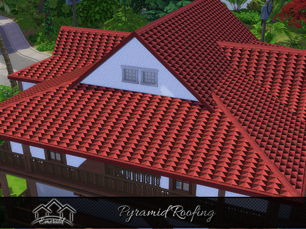 Sims 4 — Pyramid Roofing3 by Emerald — Pyramid roof is a versatile roof design, can used a variety architectural styles,