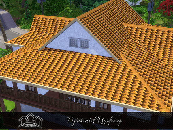 Sims 4 — Pyramid Roofing6 by Emerald — Pyramid roof is a versatile roof design, can used a variety architectural styles,