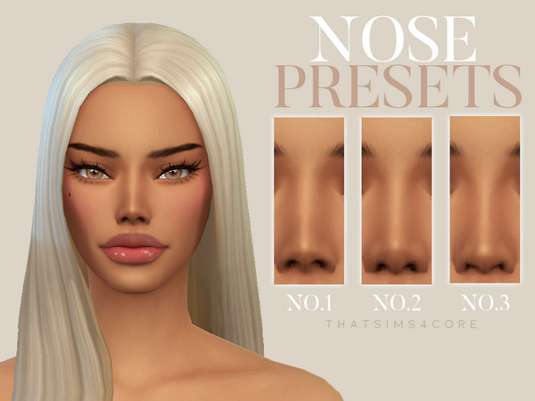 Sims 4 — ts4h nose preset set 2.package by thatsims4core — This set contains 3 nose presets, adjust with sliders for