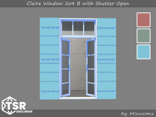 Sims 4 — Claire Window 2x4 B with Shutter by Mincsims — The suburban contempo style doors and windows would blend modern