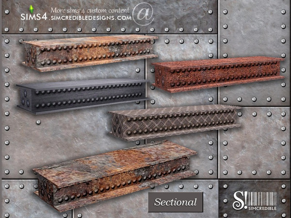 Sims 4 — Industrial Kitchen beam by SIMcredible! — by SIMcredibledesigns.com available at TSR 4 colors variations