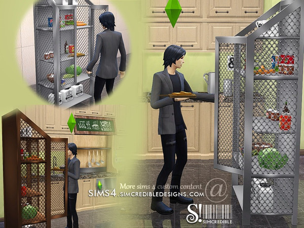 Sims 4 — Industrial Kitchen Pantry (Fridge) by SIMcredible! — by SIMcredibledesigns.com available at TSR 3 colors