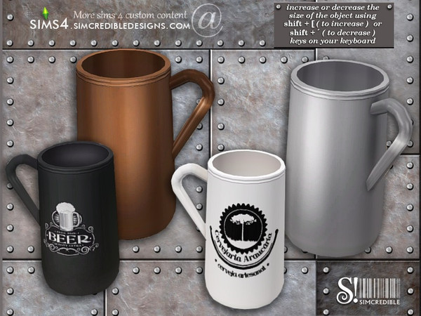 Sims 4 — Industrial Kitchen extras - beer mug by SIMcredible! — by SIMcredibledesigns.com available at TSR 4 colors