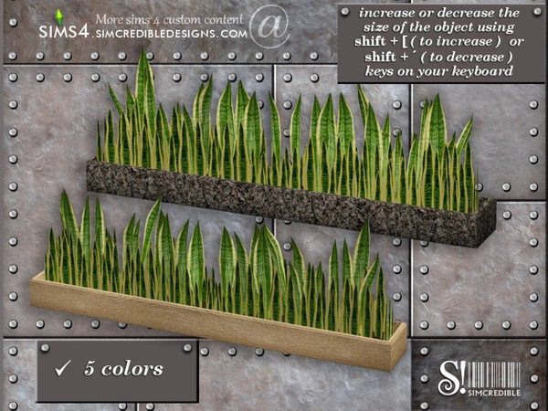 Sims 4 — Industrial Kitchen extras - planter 2x1 by SIMcredible! — by SIMcredibledesigns.com available at TSR 5 colors
