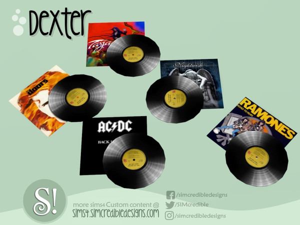Sims 4 — Dexter Vinyl record by SIMcredible! — by SIMcredibledesigns.com available at TSR 6 colors variations