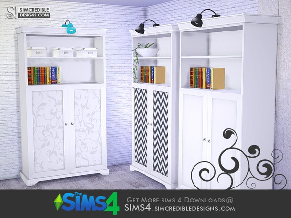 Sims 4 — Young Way Living bookcase by SIMcredible! — by SIMcredibledesigns.com available at TSR __________________ * 5