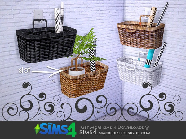 Sims 4 — Young Way Living Wall basket bag by SIMcredible! — by SIMcredibledesigns.com available at TSR __________________