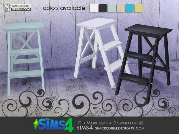 Sims 4 — Young Way living end table ladder by SIMcredible! — by SIMcredibledesigns.com available at TSR