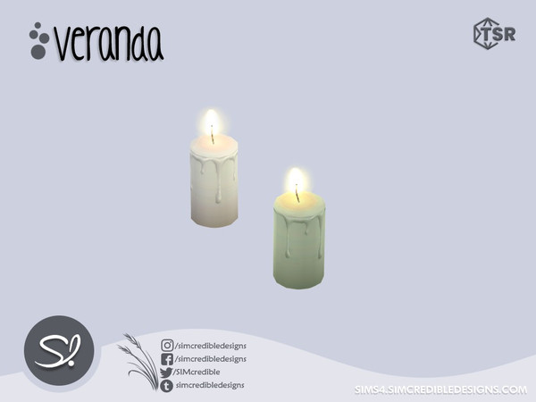 Sims 4 — Veranda candle by SIMcredible! — by SIMcredibledesigns.com available at TSR 2 colors variations