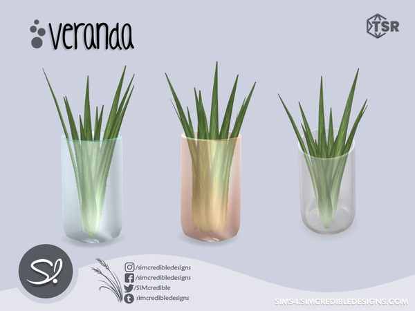 Sims 4 — Veranda Plant Glass by SIMcredible! — by SIMcredibledesigns.com available at TSR 5 colors variations