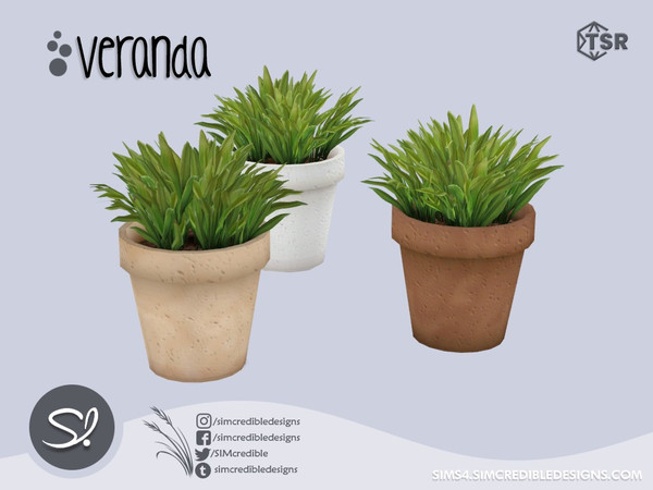 Sims 4 — Veranda Plant M by SIMcredible! — by SIMcredibledesigns.com available at TSR 4 colors variations 