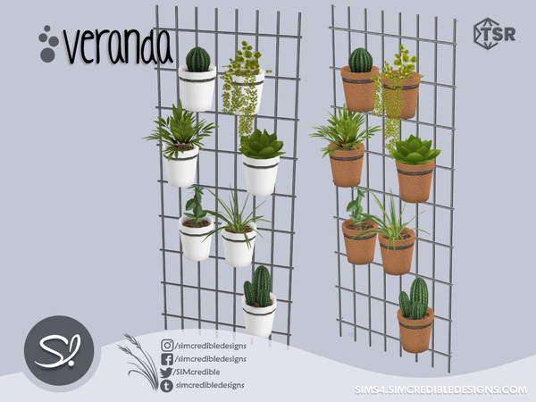 Sims 4 — Veranda Vertical garden by SIMcredible! — by SIMcredibledesigns.com available at TSR 4 colors variations