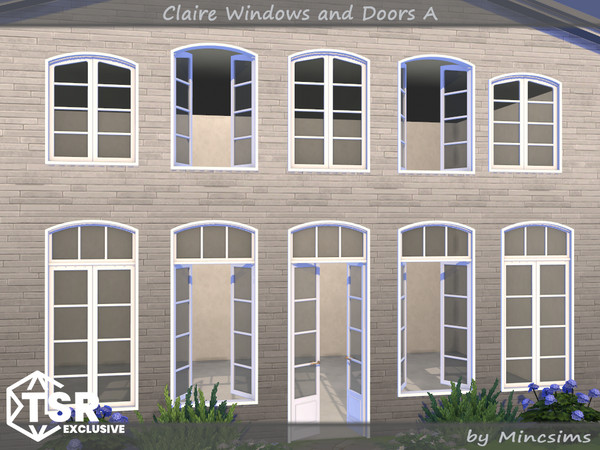 Sims 4 — Claire Doors and Windows A by Mincsims — The suburban contempo style doors and windows would blend modern design