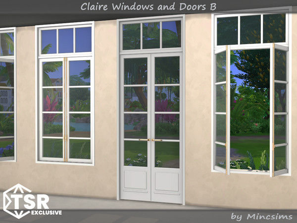 Sims 4 — Claire Windows and Doors B by Mincsims — The suburban contempo style doors and windows would blend modern design