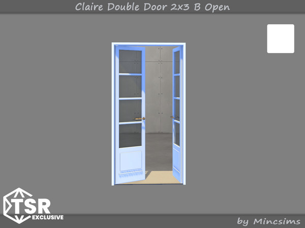 Sims 4 — Claire Double Door 2x3 B Open by Mincsims — The suburban contempo style doors and windows would blend modern