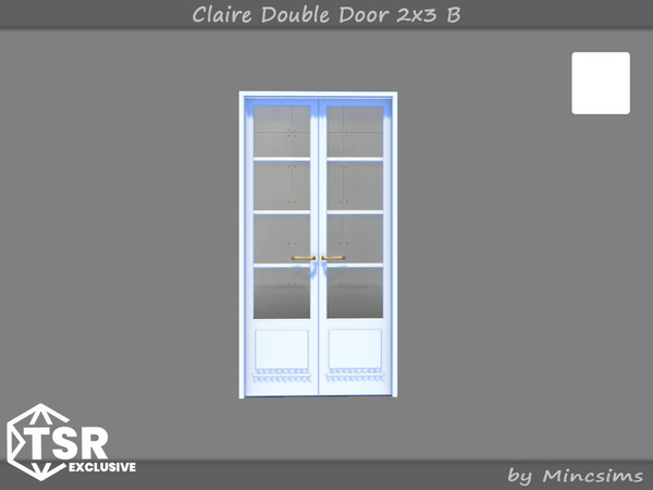 Sims 4 — Claire Double Door 2x3 B by Mincsims — The suburban contempo style doors and windows would blend modern design