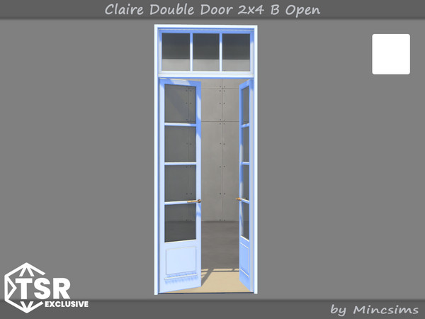 Sims 4 — Claire Double Door 2x4 B Open by Mincsims — The suburban contempo style doors and windows would blend modern