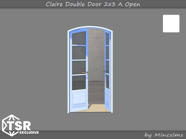Sims 4 — Claire Double Door 2x3 A Open by Mincsims — The suburban contempo style doors and windows would blend modern