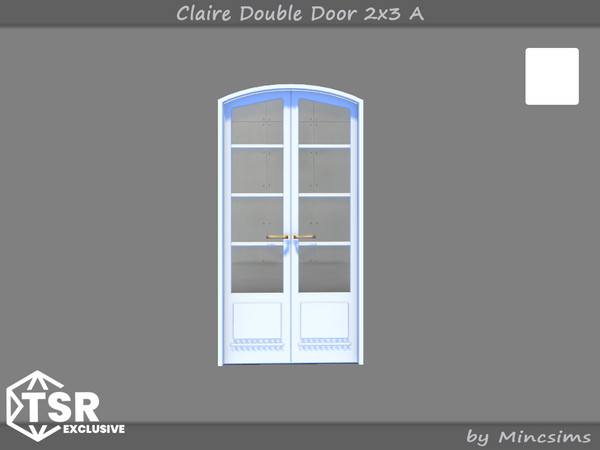 Sims 4 — Claire Double Door 2x3 A by Mincsims — The suburban contempo style doors and windows would blend modern design