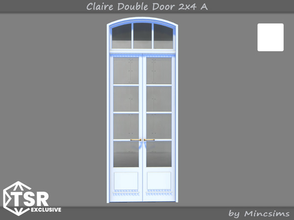 Sims 4 — Claire Double Door 2x4 A by Mincsims — The suburban contempo style doors and windows would blend modern design