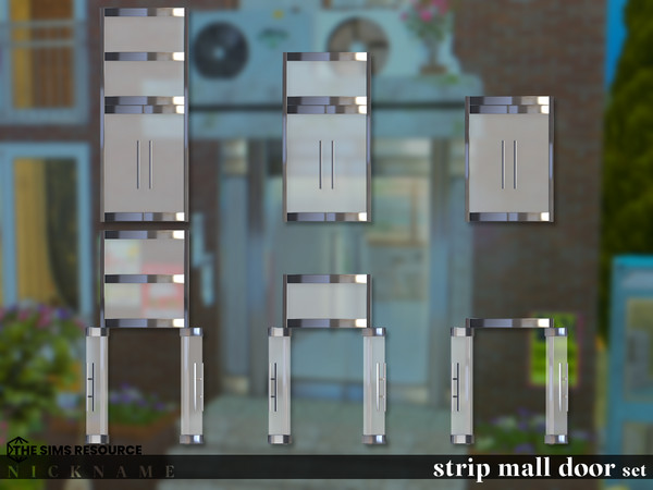 Sims 4 — strip mall door set_1x4 opened by NICKNAME_sims4 — strip mall door set 12 package files. strip mall door set_1x3