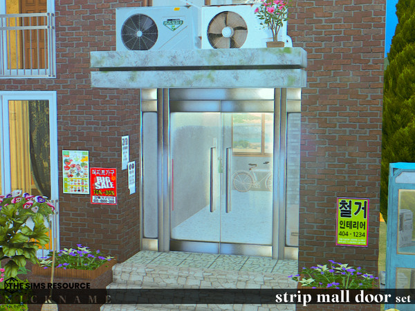 Sims 4 — strip mall door set_2x3 opened by NICKNAME_sims4 — strip mall door set 12 package files. strip mall door set_1x3