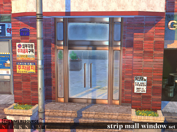 Sims 4 — strip mall window set_1x3 V1 by NICKNAME_sims4 — strip mall window set 11 package files. strip mall window