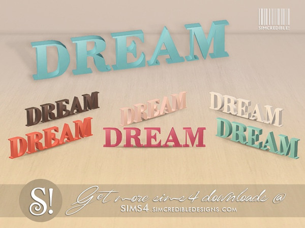 Sims 4 — Jules Dream sculpture in English by SIMcredible! — by SIMcredibledesigns.com available at TSR 3 colors