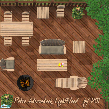Sims 2 — Patio Light Wood by DOT — Patio Light Wood. Rounding out the tables to match MAXIS Style and Colors plus. Sims 2
