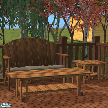 Sims 2 — Adirondack Long Coffee Table MESH by DOT — Adirondack Long Coffee Table MESH Patio Adirondack. Rounding out the