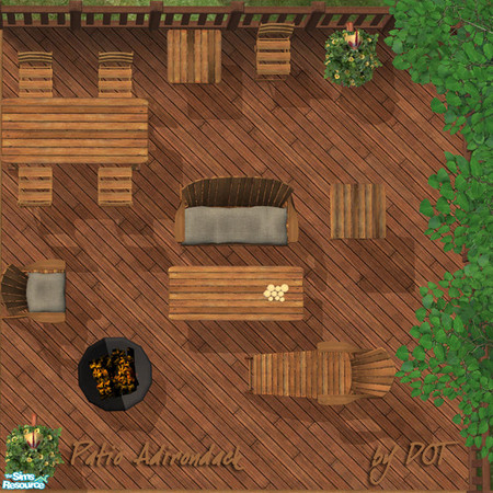 Sims 2 — Patio Adirondack by DOT — Patio Adirondack. Rounding out the tables to match MAXIS Style and Colors plus.