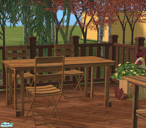 Sims 2 — Adirondack Dining Table MESH by DOT — Adirondack Dining Table MESH Patio Adirondack. Rounding out the tables to