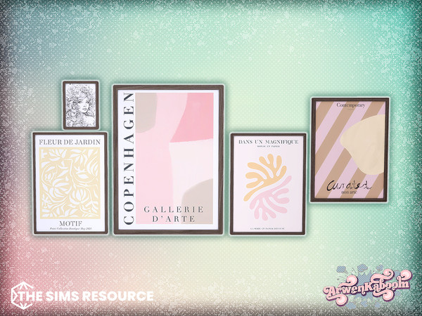 Sims 4 — Blushy - Wall Pictures by ArwenKaboom — New modern living room in vibrant and neutral colors. All items are base