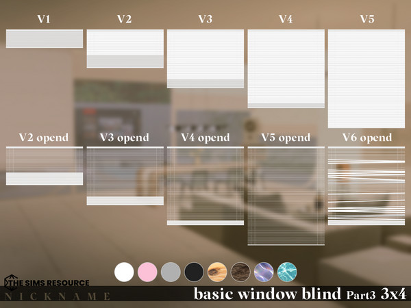 Sims 4 — basic window blind set_3x4 V2 by NICKNAME_sims4 — korea windows set Part 3 3x4 10 package files. basic window