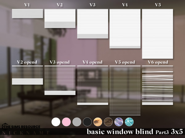 Sims 4 — basic window blind set_3x5 V2 by NICKNAME_sims4 — basic window blind set Part 3 3x5 10 package files. basic